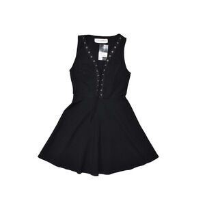 Gypsy Warrior Lace Me Up Tank Dress Women Black Fit and Flare Size S NWT